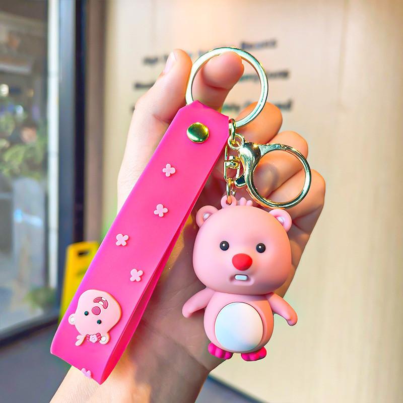 Очаровательный мультяшный брелок-бобер, милая силиконовая фигурка для подарка девушке