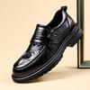 Men's Leather Shoes Leather Breathable Crocodile Pattern British Style Business Dress Casual Men's Shoes Thick Sole Soft Sole Lazy Loafers