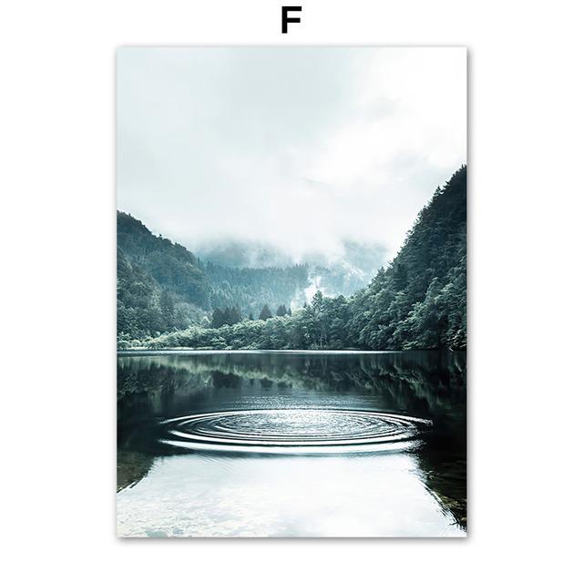 Аврора, горное озеро, лес, овечий тростник, настенная живопись на холсте, постеры на скандинавскую тему и принты, настенные панно для декора гостиной