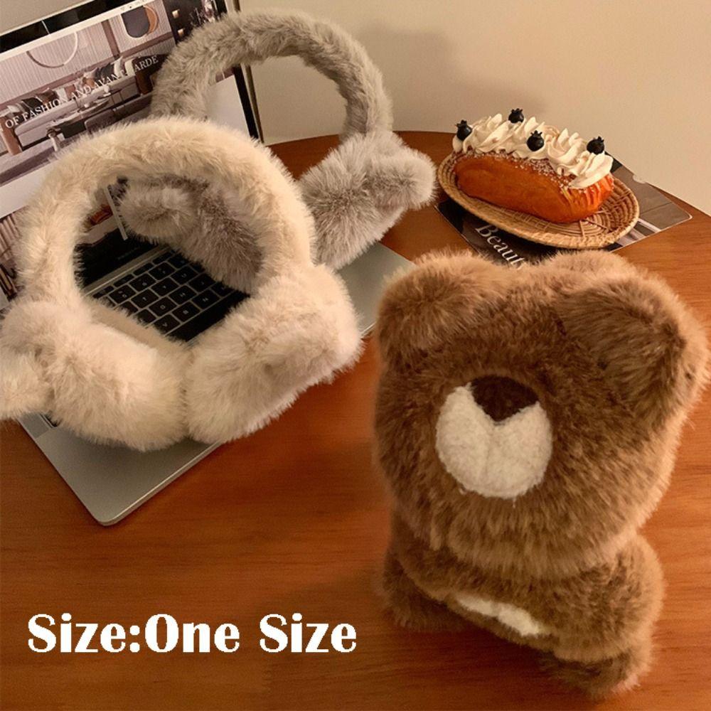 Cartoon Bear Winter Warm Earmuffs Plush Ear Cover Cute Ear Warmer Outdoor