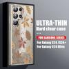 Чехол для телефона с цветочным узором для Samsung Galaxy S26 S25 S24 S23 Ultra S22 Plus S25 FE A56 A36 A26 A55 A54 A15 Прозрачная крышка из поликарбоната