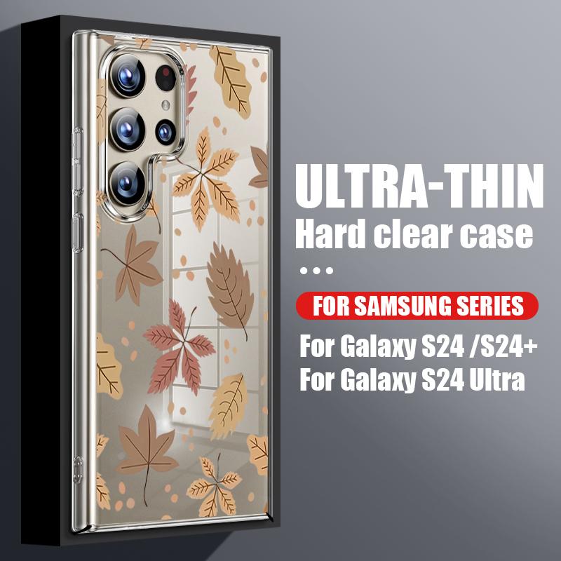 Чехол для телефона с цветочным узором для Samsung Galaxy S26 S25 S24 S23 Ultra S22 Plus S25 FE A56 A36 A26 A55 A54 A15 Прозрачная крышка из поликарбоната