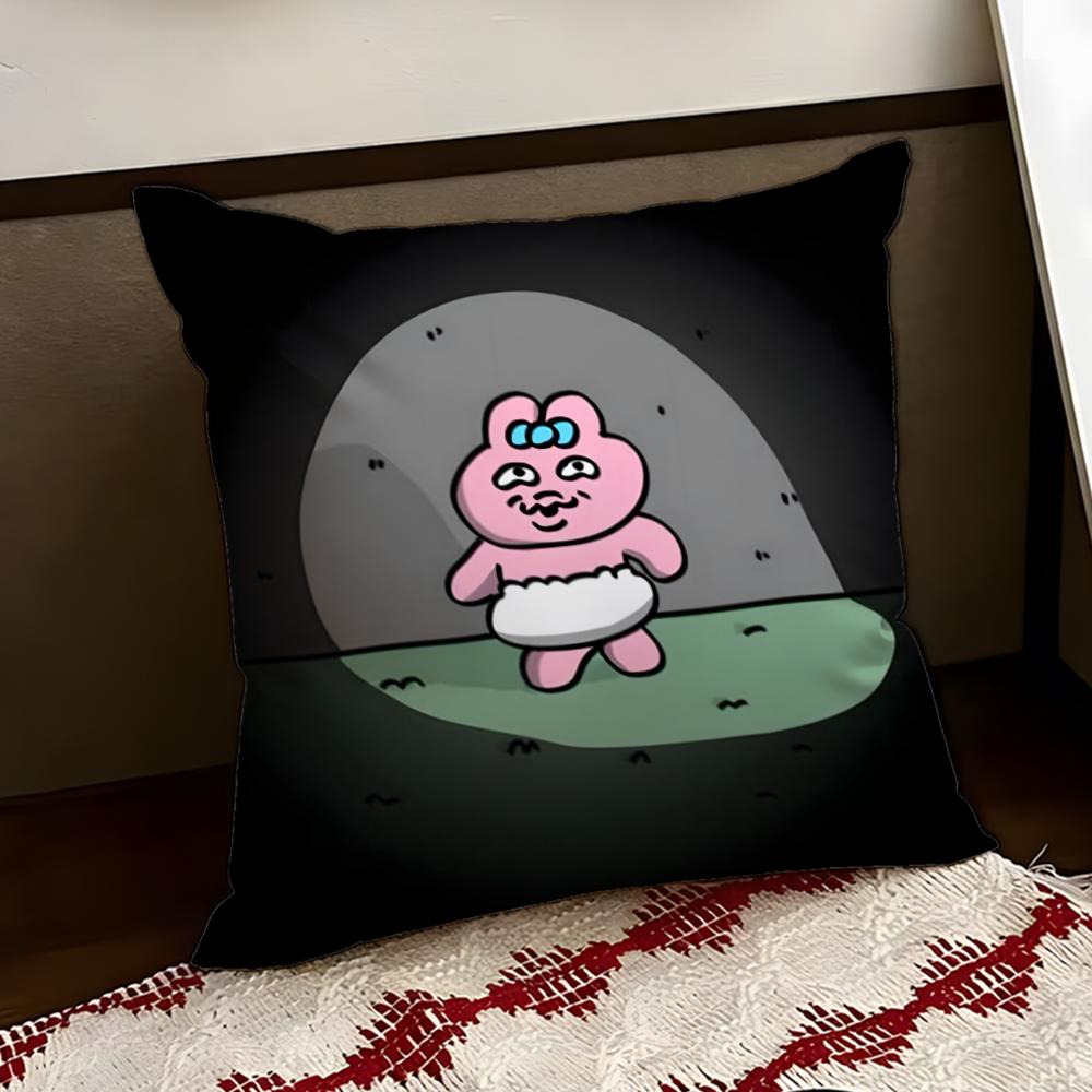 Kawaii OOpanchu Usag Cushion Cover Reversible Soft Durable Pillow Cover Home  Car MultiScene Use for Daily Comfort