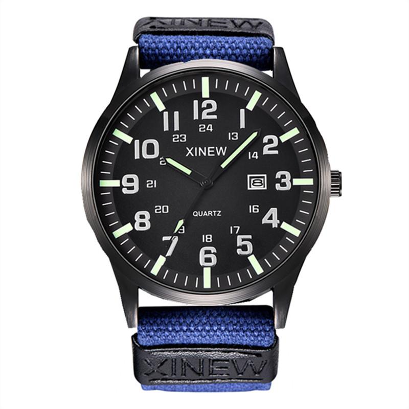 Montre Homme XINEW Brand Students Watches Men Boys Fashion Nylon Band Simple Date Quartz Watch Reloj Hombre Relogio Masculino