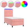Sommier à lattes avec matelas - Maison Exclusive - 90x200 cm - Velours Rose - Bande LED intégrée