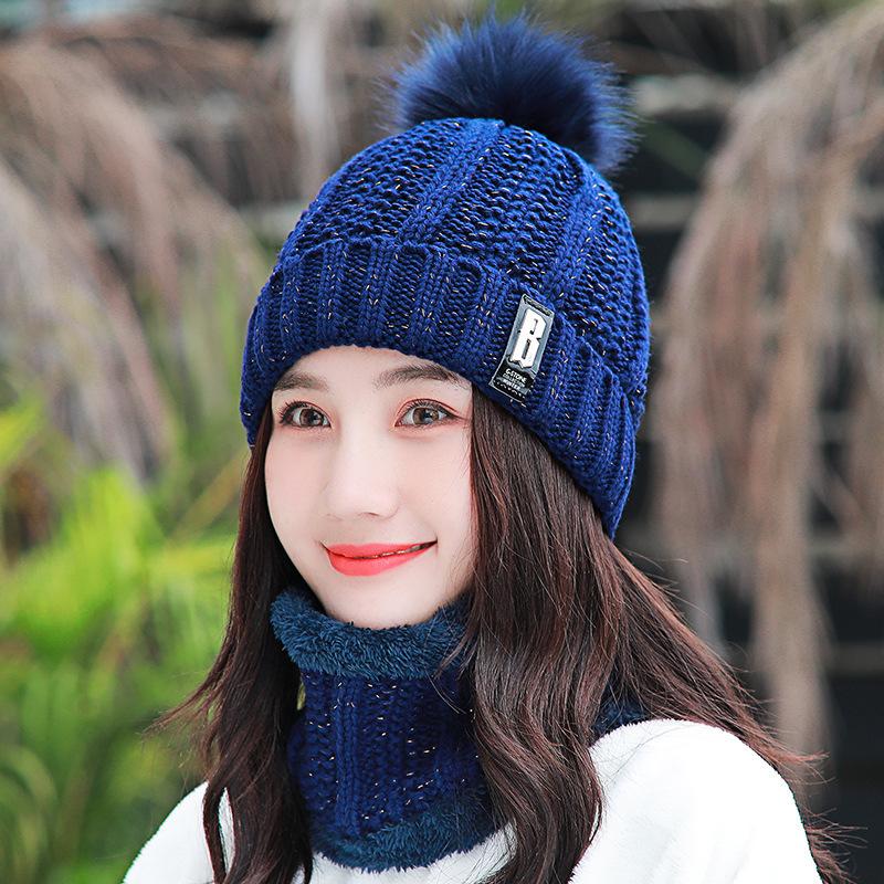2020 Уличная зимняя мужская и женская флисовая утолщенная шапка B Standard Wool, теплая защитная шапка для ушей, вязаная шапка с шарфом