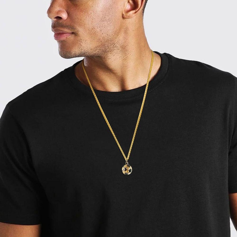 Soccer Shape Casual Soccer Pendants 3D Charm Necklace Fashions Football Necklaces Boys Girl