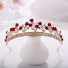 Red Rose Crown Tiara Bridal Rhinestone Hair Accessories Baroque Children'S Crown Birthday Headband