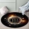 Биткойн Ковер Нескользящий Круглый Ковер Коврики Напечатанный Коврик Для Спальни Дома Декоративные