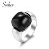 SODROV Big Black and Pink Stone Jewelry Ring