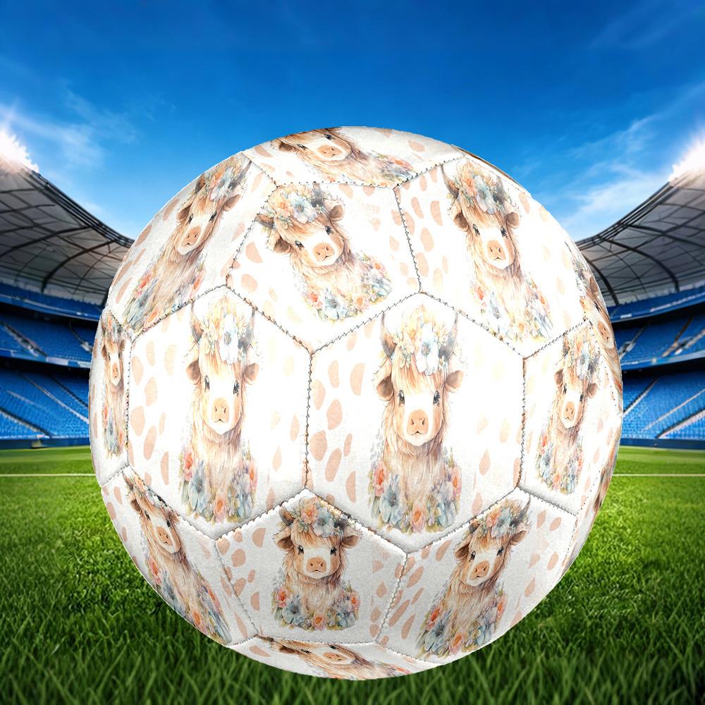 1pc Bohemian Cow Portrait Size 5 Soccer Ball Professional Match Training Football Indoor &Outdoor Sports Ball Lightweight Durable c6588