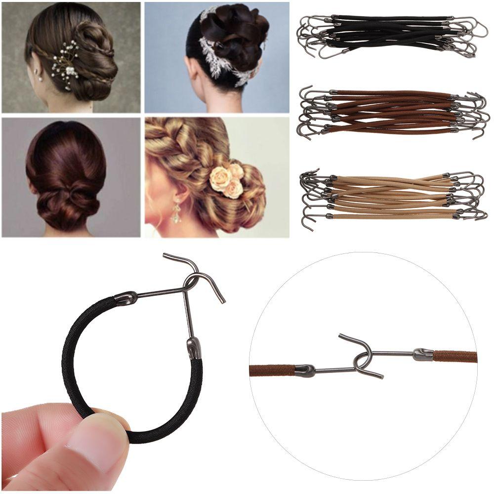 10 pcs Gum Bungee Women Hair Styling Tools Hair hooks Hook Ponytail Hair Bands