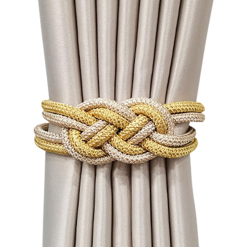 Magnetic Curtain Tieback Chinese Knot Drapery Tie Back Window Curtain Holder Decorative Drape Ties for Bedroom Living Room Office Cafe