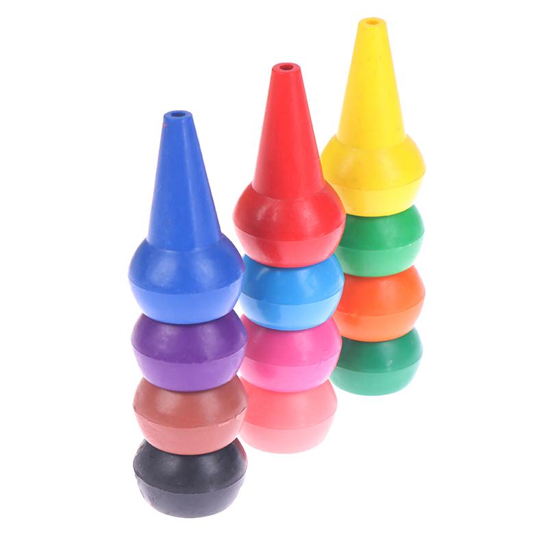 12Pcs Non-Toxic Children Safety Color Crayons Baby 3D Finger Art Supplies