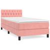 3141466 vidaXL Divan Bed with Mattress Pink 90x200 Cm Velvet