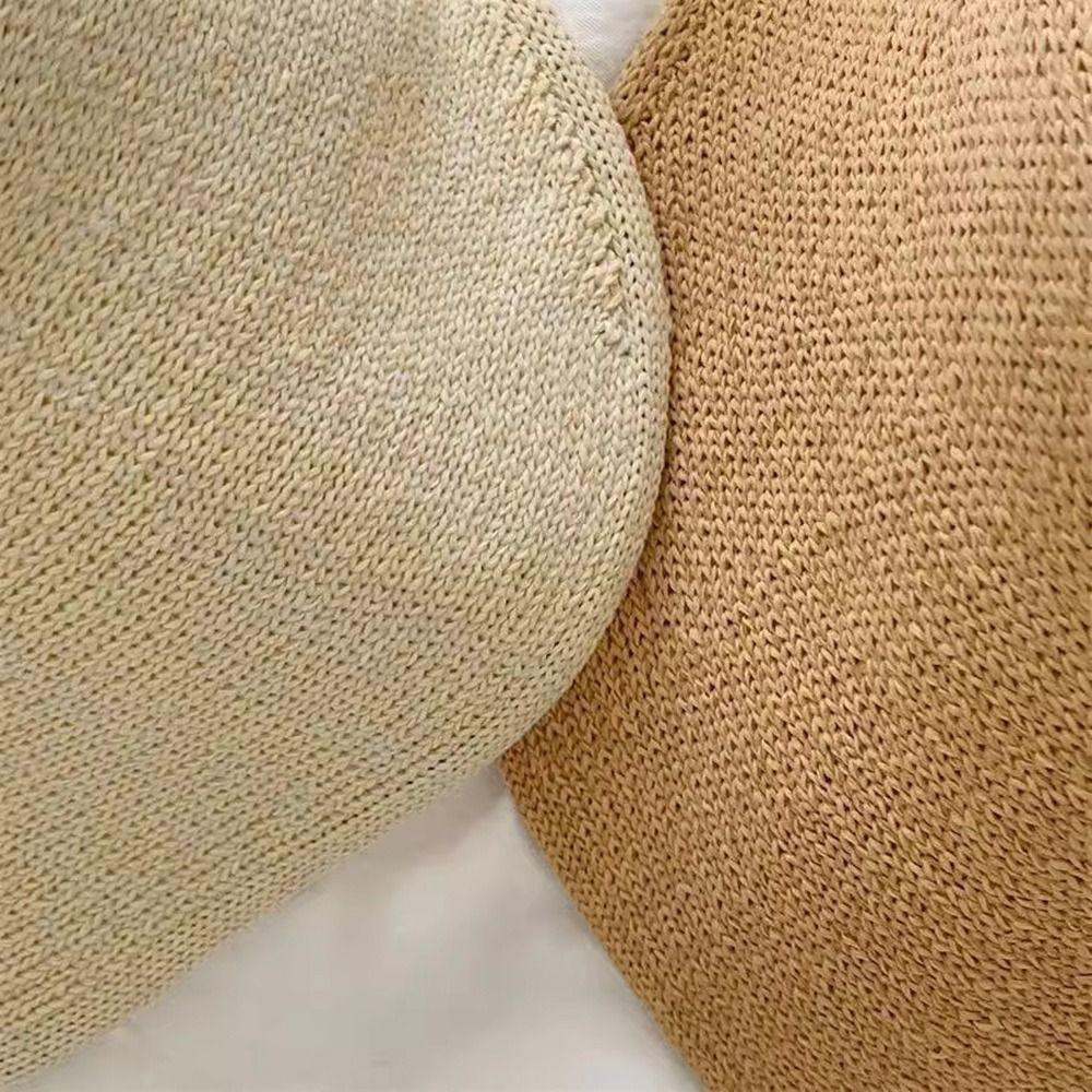 Raffia Summer Visors Hat Anti-UV Empty Top Hat Fashion Foldable Sun Hat for Travel Outdoor Beach