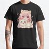 Summer Men Fashion Casual Short Sleeves Otaku Anime Cat Lover Manga Kawaii Black Tees Oversized T-shirts