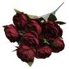 Поддельный букет цветов, не выцветающий, «сделай сам», не требующий ухода, красивый, с 10 головками, роскошная имитация розы, пиона для гостиной