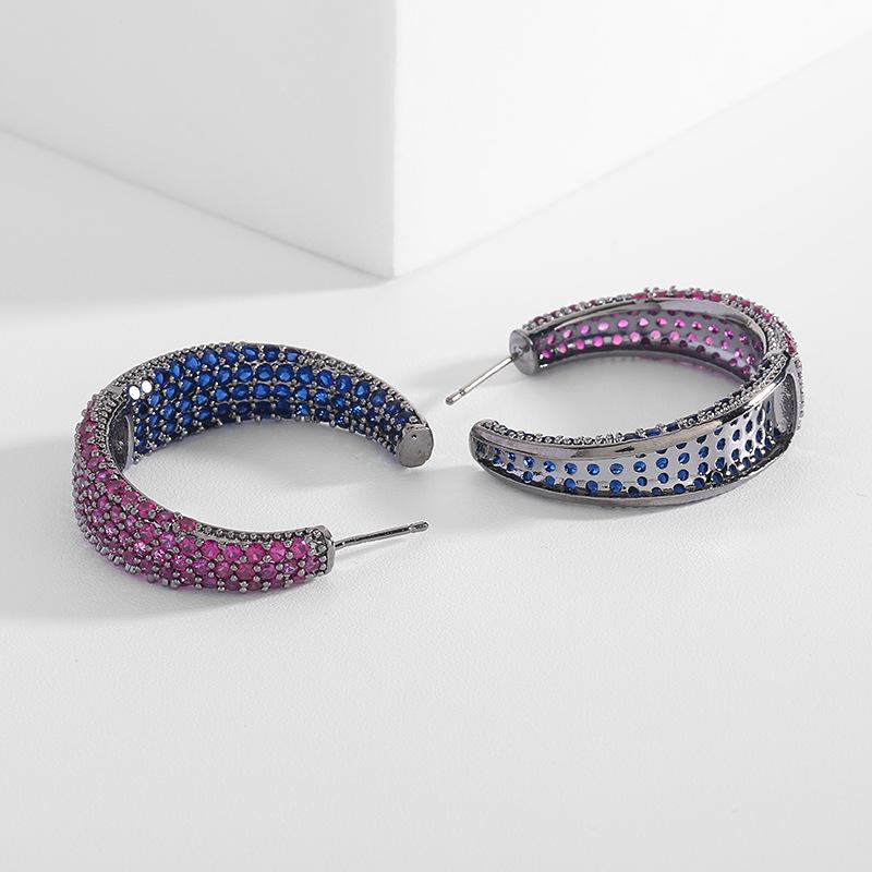 Европейские и американские модные круглые серьги с преувеличением для женщин, брендовый дизайн, эффектные украшения, серьги с фианитом