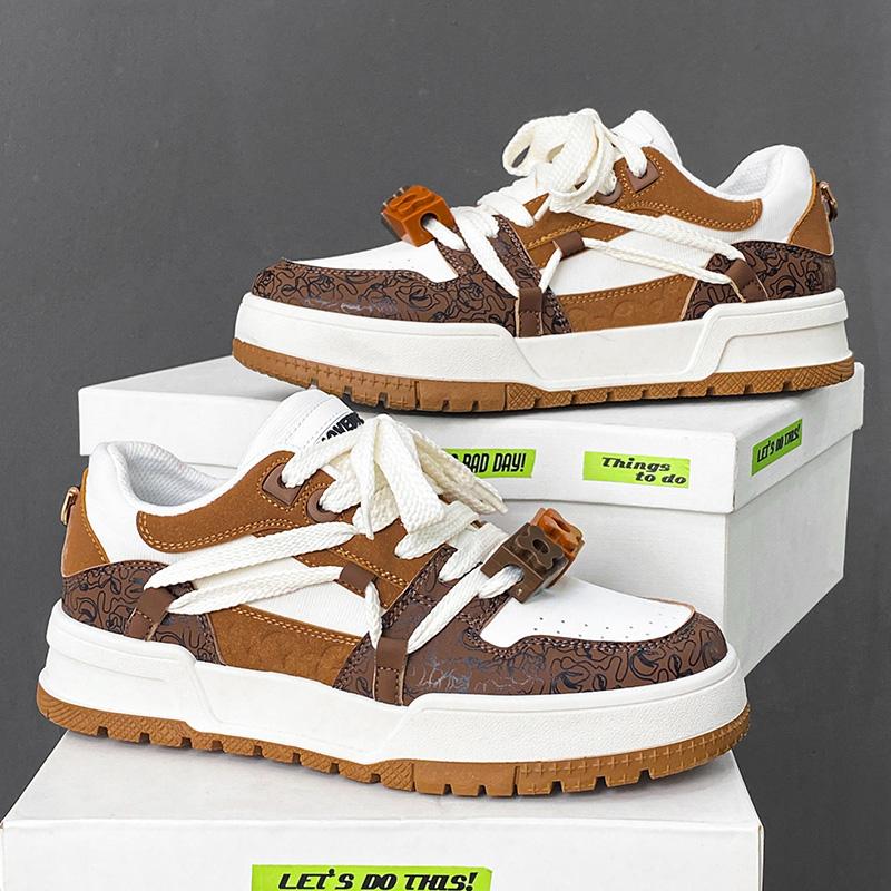 Универсальные по цвету шнурованные повседневные спортивные туфли студенческий тренд универсальные дышащие мужские кеды мужские вулканизированные туфли