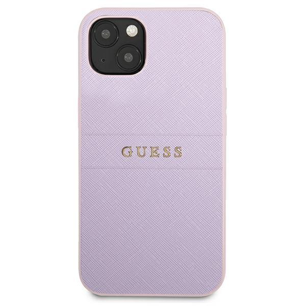 Guess Guhcp13Spsasbpu Iphone 13 Mini5,4 Fioletowy/Purple Saffiano Hot Stamp & Metal Logo
