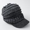 AVIREX Knit Cap with Loose Knit Knit Newsboy Winter Knit Newsboy Cap for Men and Mixed 057 89 Brim, Fit, Cap, Cap, Women, Charcoal,
