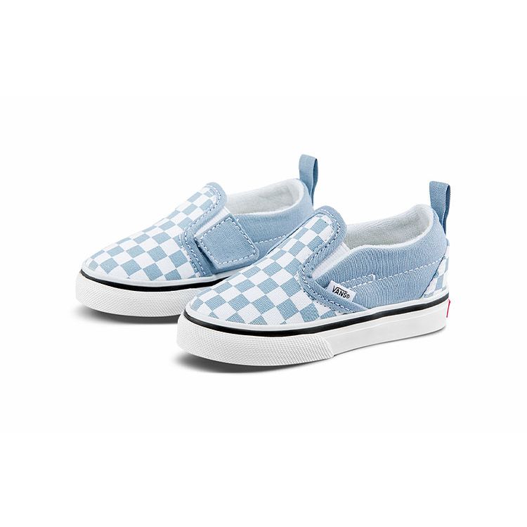 Vans Кеды для скейтбординга в клетку, повседневные, низкие, детские, светло-голубые VN0A5EFKBD2