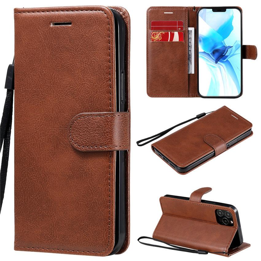 Phone Case For iPhone 13 Pro Max Huawei P50 Honor 9X Xiaomi Poco M4 Pro Redmi Note 11 11S Flip Cover Leather Wallet Book Style Solid Color Phone Cover