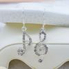 Top Hot Music Note Drop Summer Fashion Accessories Crystal Dangle Earrings Jewelry Drop Earring