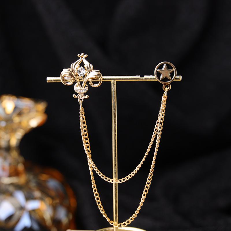 Baroque Rhinestone Pearl Corsage Necklace Brooch - Retro British Court Suit Accessory