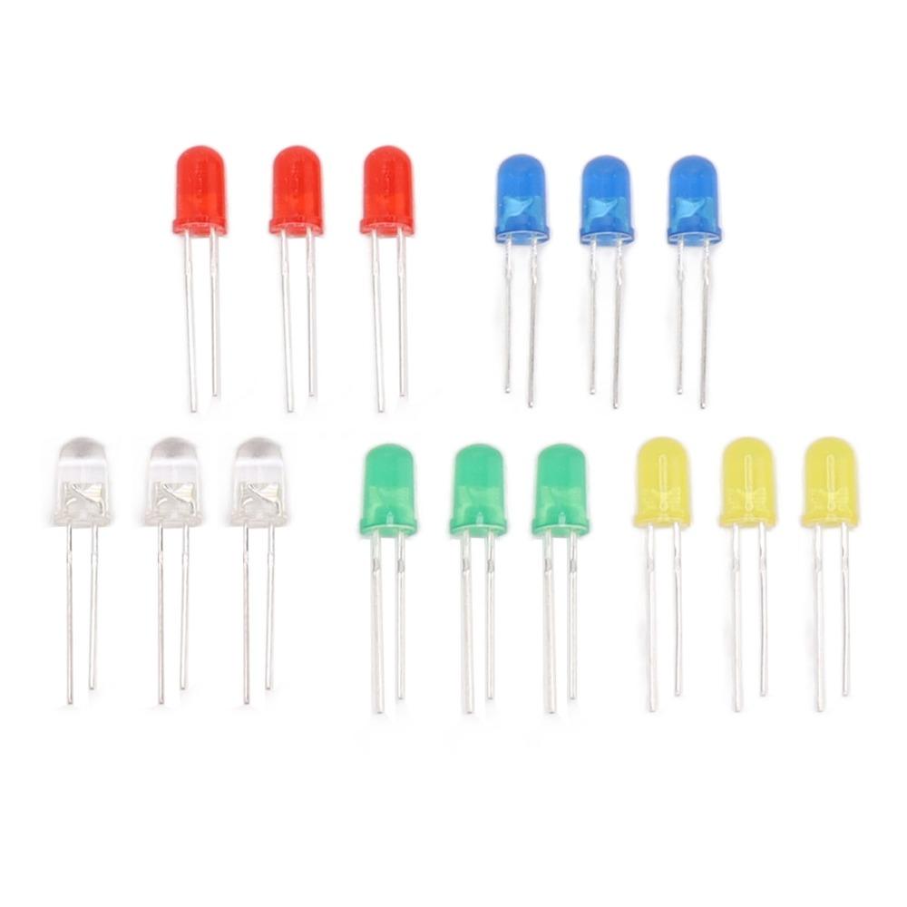 100PCS 5 Color Light Emitting Diodes ABS LED Assortment Kit Easy LED Diode Lights Arduino