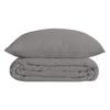 Housse De Couette + 2 Taies - Uni - Gris - 240 X 260 Cm - 100% Percale De Coton - Oeko-Tex®