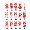 14/15pcs Classic Wooden Christmas Tree Ornaments 2D Flat Cute Girl-Shaped Pendant Colorful Design Xmas Hanging Holiday