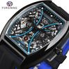 2023 New Square Forsining Men's Fashion Motorcycle Street Tide Men's Hollow Automatic Mechanical Watch Montre Homme