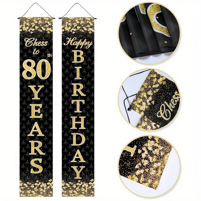 2pcs Birthday 18th Logo Door Banner Black Golden