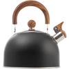 2.5L Whistling Kettle, Induction Compatible, Wide Mouth, Stainless Steel, Wood Grain Handle, Large Capacity