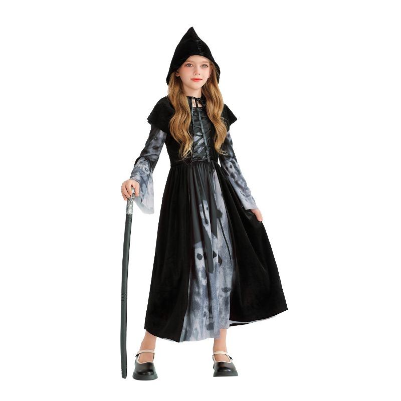 Halloween Children's Costume Show Costume Skull Children's Costume Girl Witch Vampire Funny Dress