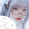 Vintage Glasses Metal Frame Half Frame Without Lens Girls Chic Cosplay Party Decoration Glasses Y2K Metal Photography Glasses
