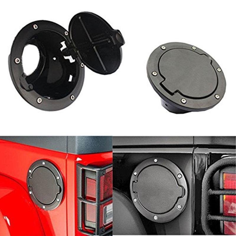 Black Fuel Filler Cover Gas Tank Cap for 07-16 Jeep Wrangler JK 2/4 Door