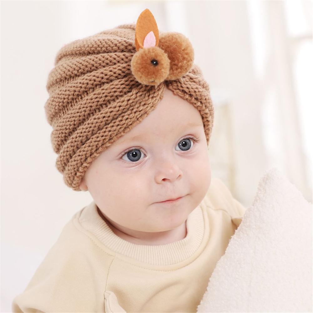 Cold Weather Accessory Children Cute Rabbit Cap Children Knitted Hats Crochet Kids Winter Beanies