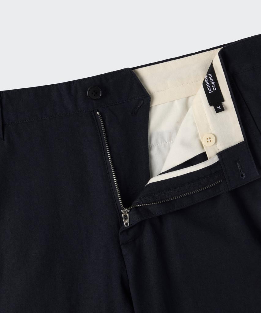 MUSINSA STANDARD [City Workers] Linen Blend Tapered Pants [Navy]
