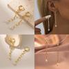 Versatile Geometric Gold Plated Copper Earrings With Faux Pearl For Casual To Formal