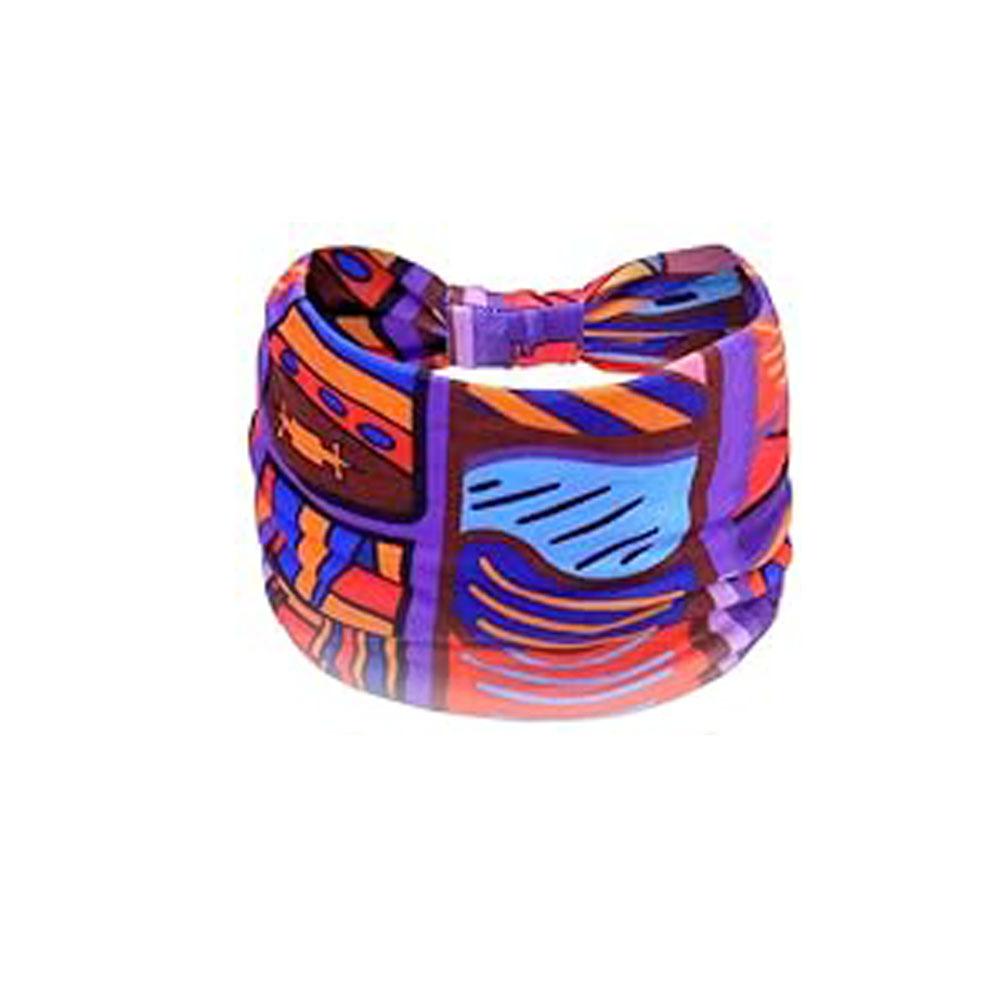 Hairband Bohemian Print Yoga Sports Headband Antiperspirant Sweat-Absorbent Elastic Cotton Headband Knotted Headband