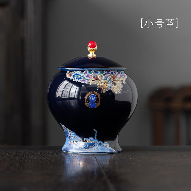 Chinese Palace Ceramic Tea Can Sealed General Can Kitchen Tea Tea Coffee Bean Storage Can Household Moisture Proof Tea Box Gift