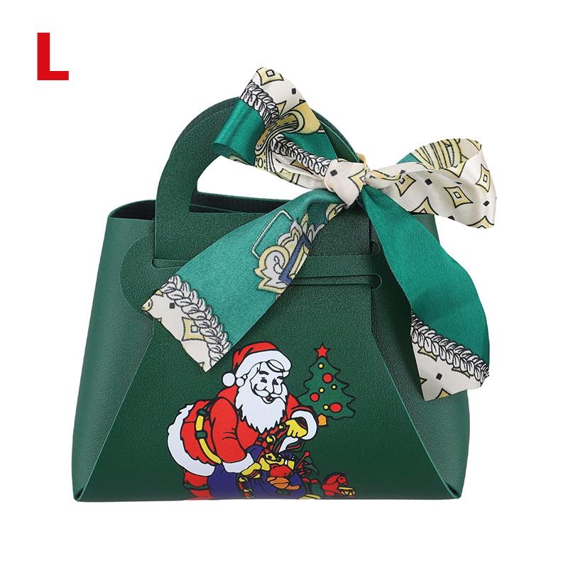 1 шт. рождественская вечеринка декор ручной подарочный пакет рождественские коробки конфет с принтом Санта-Клауса коробка конфет из искусственной кожи
