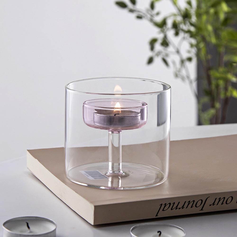 European-style Candlestick Transparent Candle Stand Creative Glass Candle Holder Banquet