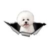 1pc Bichon Frise  Funny Car Sticker, Cute Dog In the Hole Creative Design Sticker, Suitable for Cars, Trucks, Motorcycles, Walls