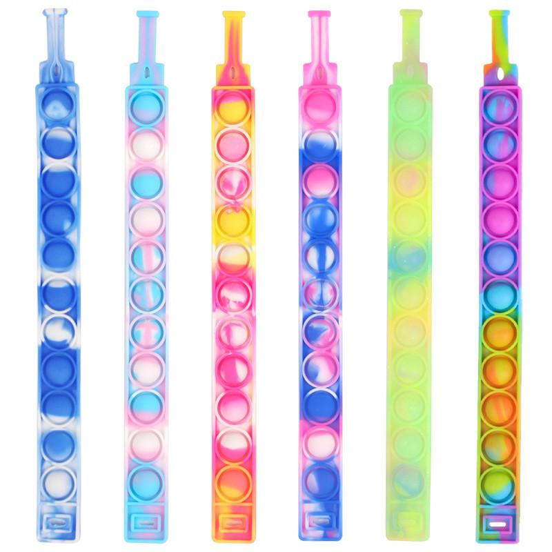 Попит Сквиш Пузырьковый Браслет Нажимай на Пузыри Снимай Усталость Депрессию Силиконовый Браслет Снятие Стресса Непоседа Игрушка расслабься поп