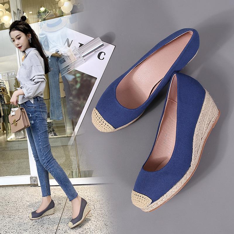 Fashion Loafers Wedges Espadrilles Woman Pumps Casual Slip-on Shoes Women Comfort Walk Elegant Heeled Shoes Zapatos De Damas Elegantes
