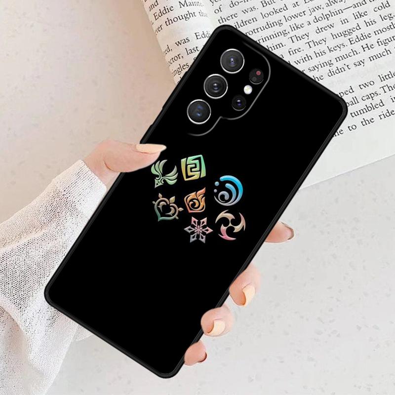 Genshin Impact Elements Phone Case For Samsung Galaxy S25 S23 S30 S8 S21 S20 FE S24 S22 Note 10 20 S8 Plus lite Ultra